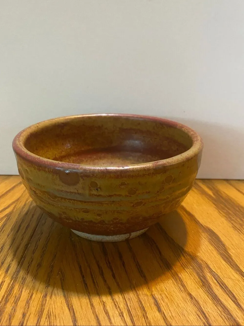 Signed MCM Studio Pottery Footed Bowl Glazed Stoneware Brown Unisex 5”